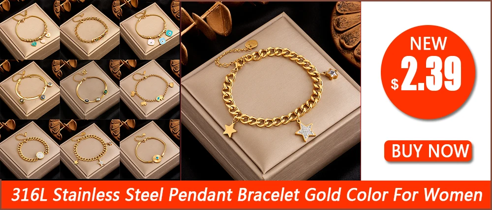 XIYANIKE 316L Stainless Steel Gold Color Five Leaf Flower Charm Bracelet For Women 2023 New Luxury Zircon Clover Bangle Jewelry