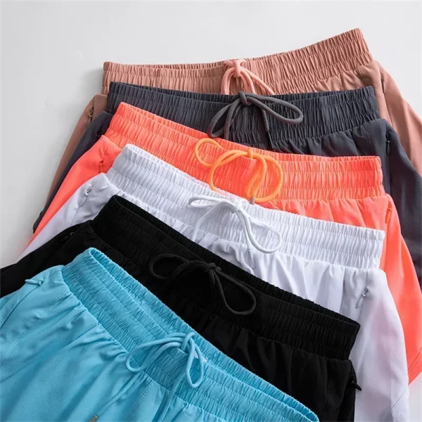 Women's Yoga Pants Anti Awkwardness Fake 2-piece Tight Short Quick Drying Breathable Fitness Exercise Sports Pants - Image 4