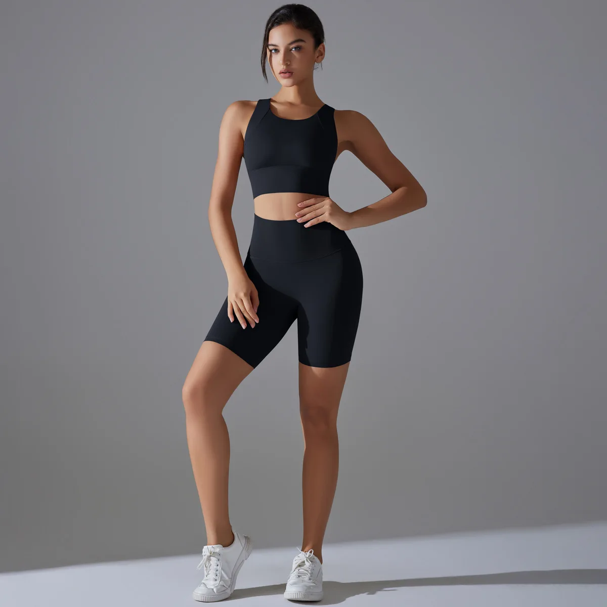 Two Pieces Racerback Gym Set Women Vest Short Workout Clothes Fitness Suit Sleeveless Set Active Wear Sportswear Sports Kit