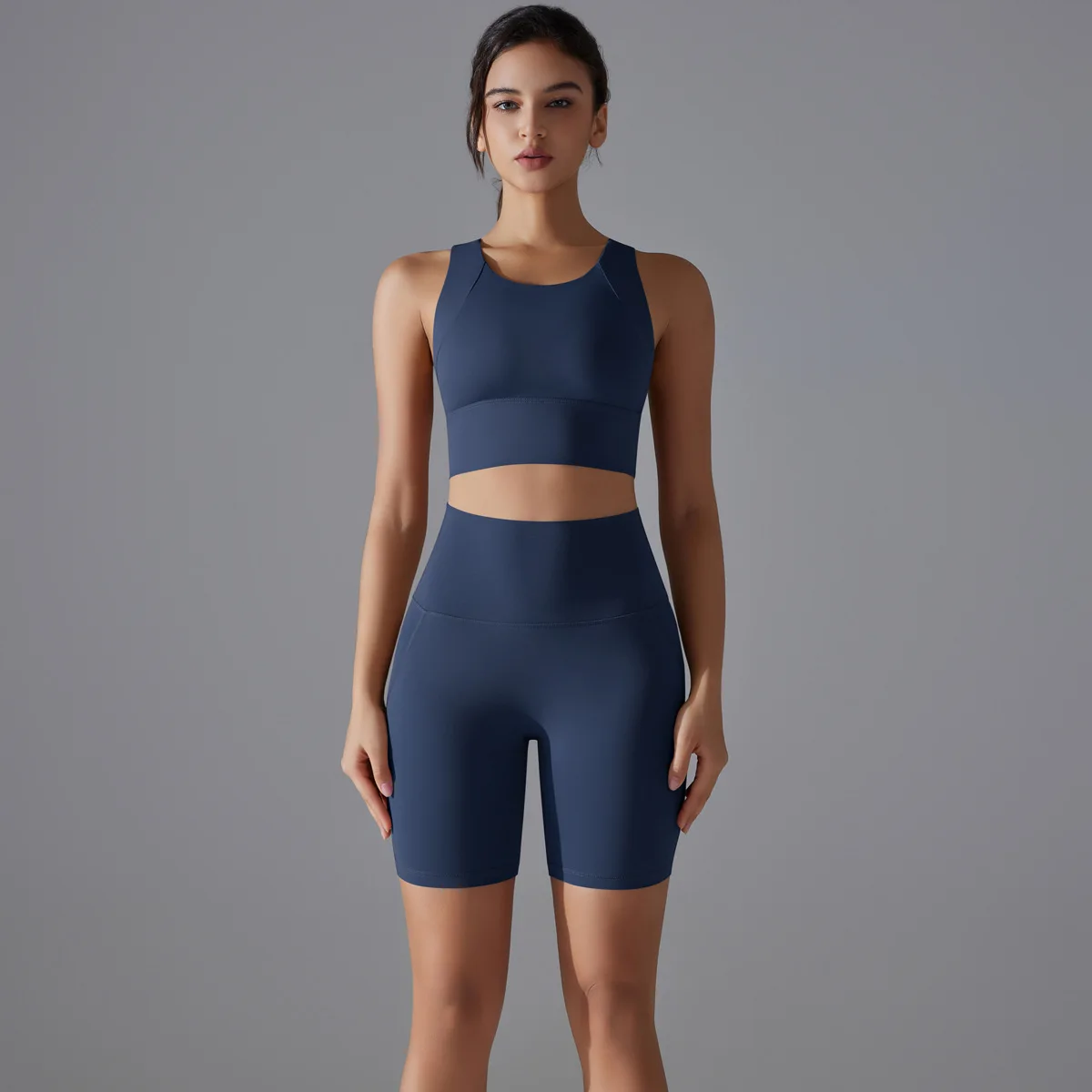 Two Pieces Racerback Gym Set Women Vest Short Workout Clothes Fitness Suit Sleeveless Set Active Wear Sportswear Sports Kit
