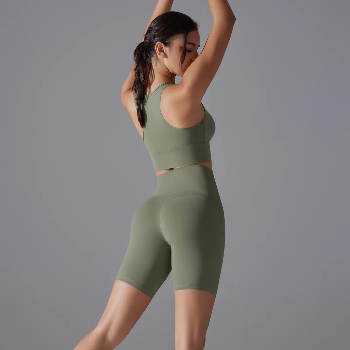 Two Pieces Racerback Gym Set Women Vest Short Workout Clothes Fitness Suit Sleeveless Set Active Wear Sportswear Sports Kit
