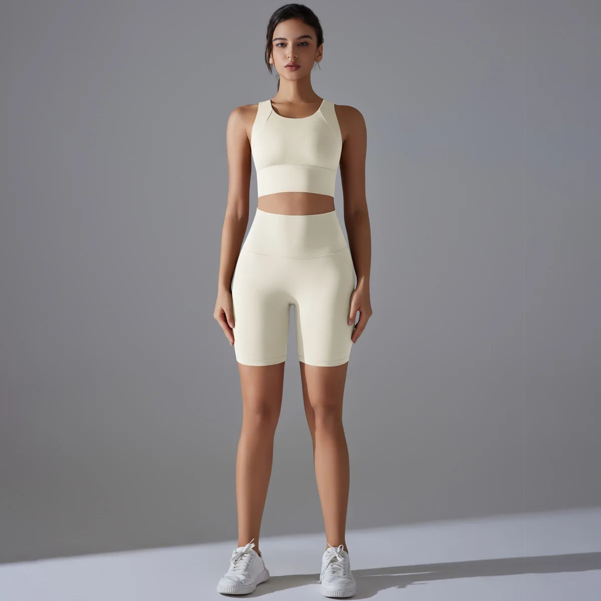 Two Pieces Racerback Gym Set Women Vest Short Workout Clothes Fitness Suit Sleeveless Set Active Wear Sportswear Sports Kit