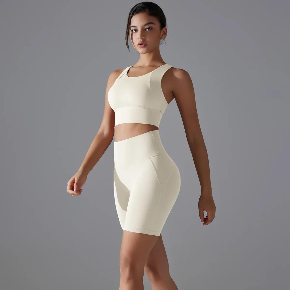 Two Pieces Racerback Gym Set Women Vest Short Workout Clothes Fitness Suit Sleeveless Set Active Wear Sportswear Sports Kit