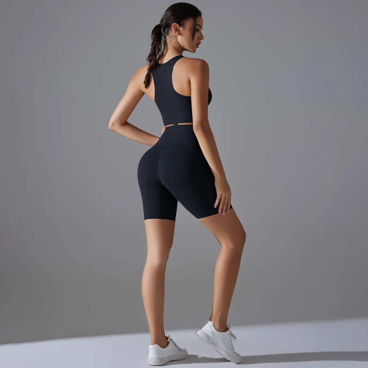 Two Pieces Racerback Gym Set Women Vest Short Workout Clothes Fitness Suit Sleeveless Set Active Wear Sportswear Sports Kit