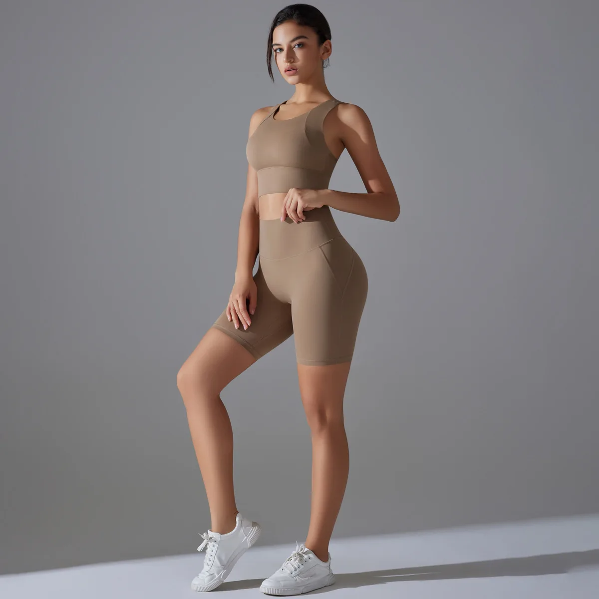 Two Pieces Racerback Gym Set Women Vest Short Workout Clothes Fitness Suit Sleeveless Set Active Wear Sportswear Sports Kit