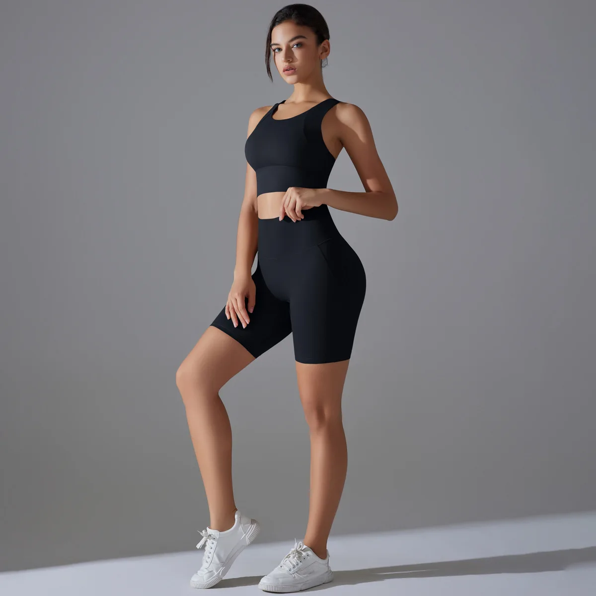 Two Pieces Racerback Gym Set Women Vest Short Workout Clothes Fitness Suit Sleeveless Set Active Wear Sportswear Sports Kit