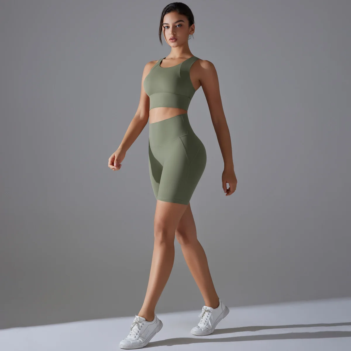 Two Pieces Racerback Gym Set Women Vest Short Workout Clothes Fitness Suit Sleeveless Set Active Wear Sportswear Sports Kit