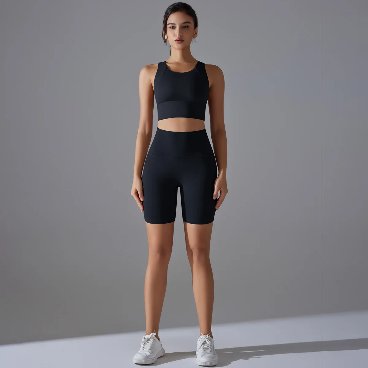 Two Pieces Racerback Gym Set Women Vest Short Workout Clothes Fitness Suit Sleeveless Set Active Wear Sportswear Sports Kit