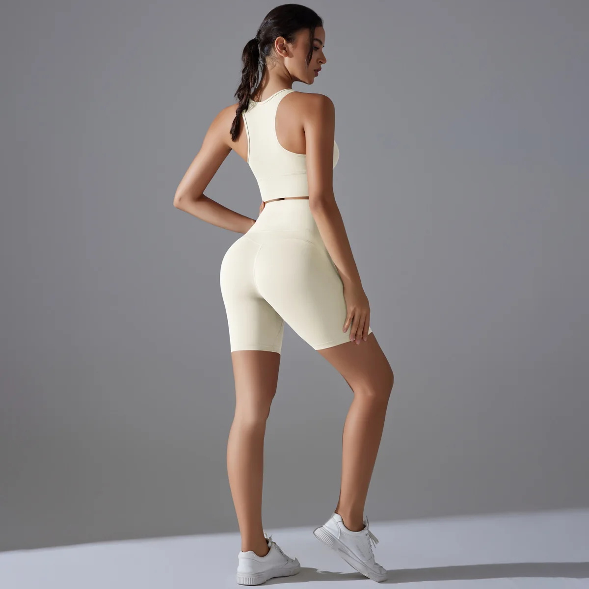 Two Pieces Racerback Gym Set Women Vest Short Workout Clothes Fitness Suit Sleeveless Set Active Wear Sportswear Sports Kit