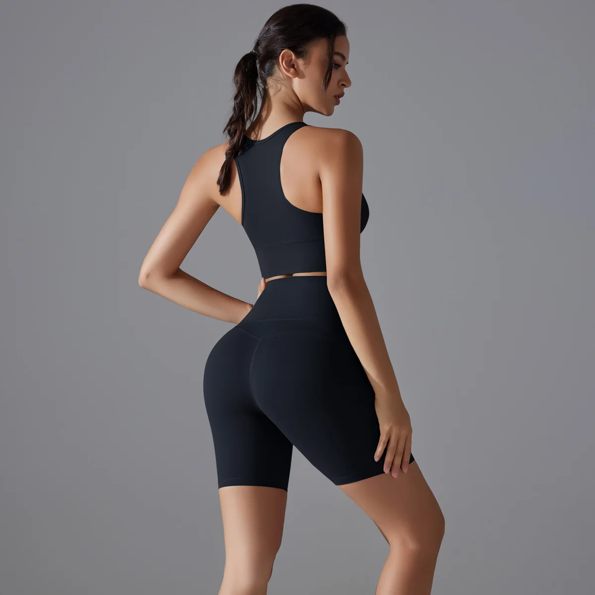 Two Pieces Racerback Gym Set Women Vest Short Workout Clothes Fitness Suit Sleeveless Set Active Wear Sportswear Sports Kit