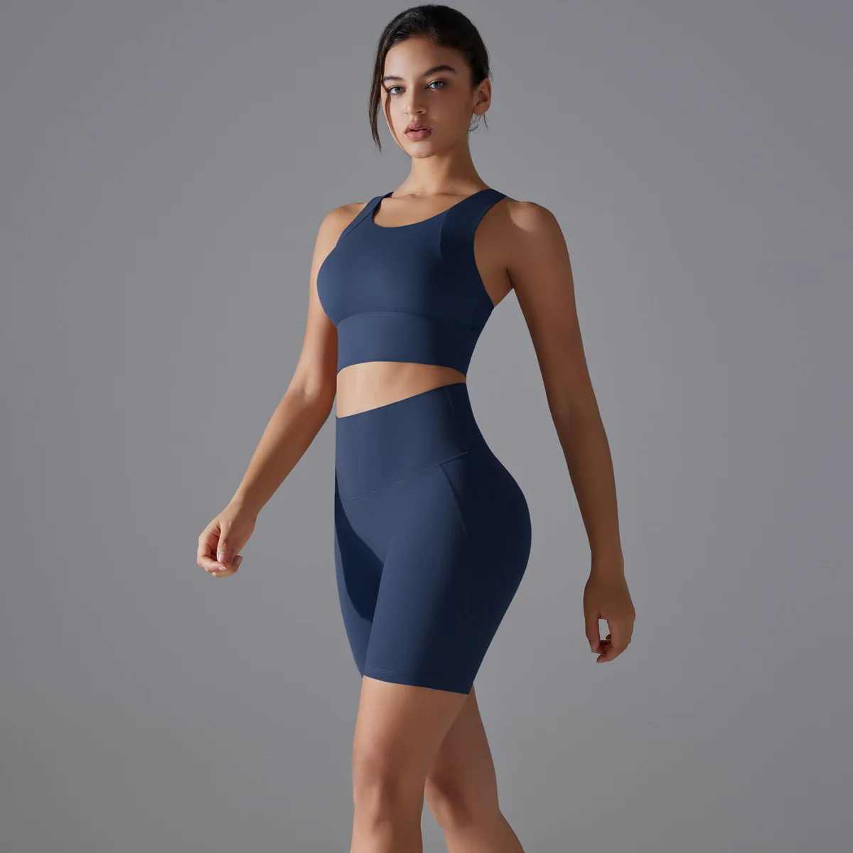 Two Pieces Racerback Gym Set Women Vest Short Workout Clothes Fitness Suit Sleeveless Set Active Wear Sportswear Sports Kit