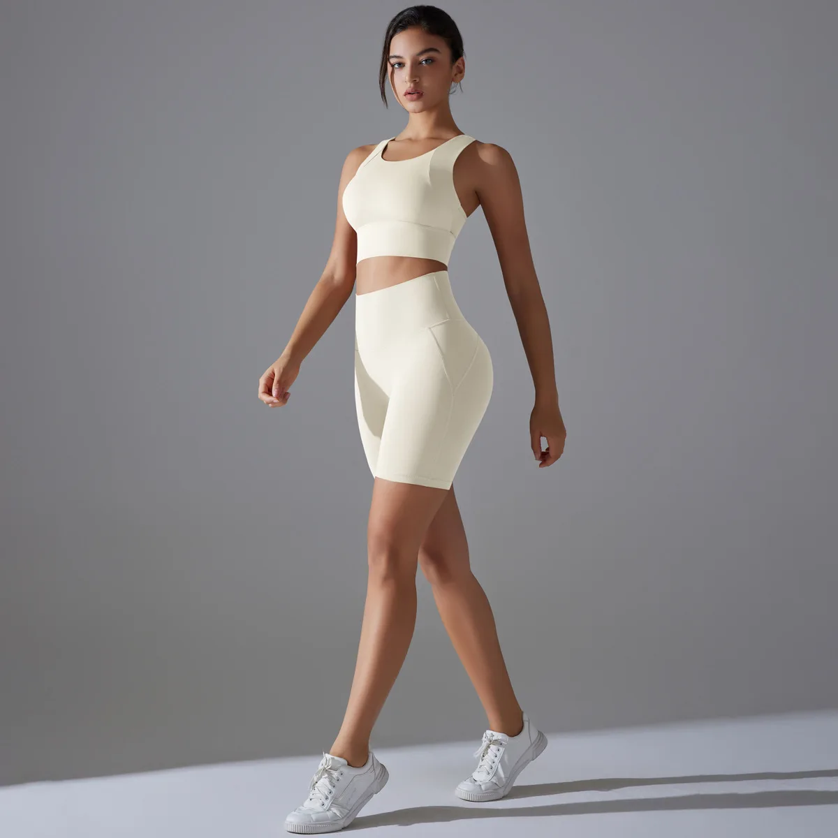 Two Pieces Racerback Gym Set Women Vest Short Workout Clothes Fitness Suit Sleeveless Set Active Wear Sportswear Sports Kit