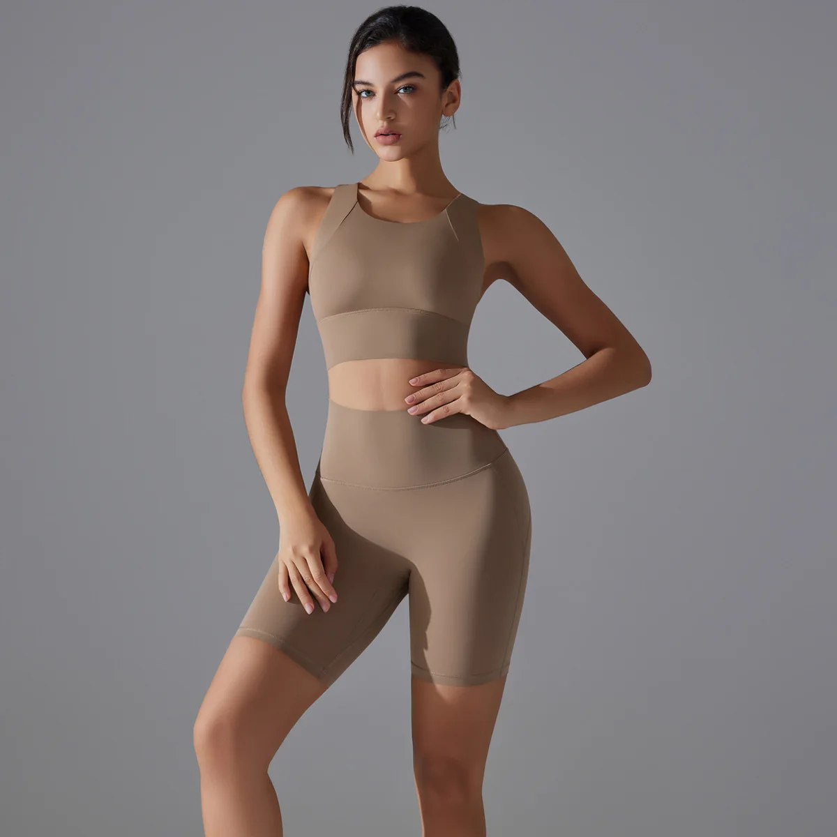 Two Pieces Racerback Gym Set Women Vest Short Workout Clothes Fitness Suit Sleeveless Set Active Wear Sportswear Sports Kit