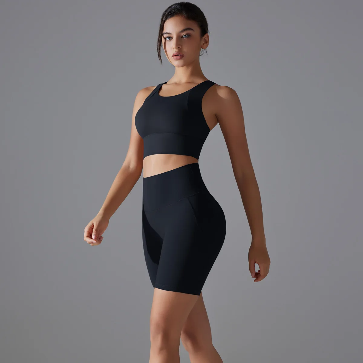Two Pieces Racerback Gym Set Women Vest Short Workout Clothes Fitness Suit Sleeveless Set Active Wear Sportswear Sports Kit