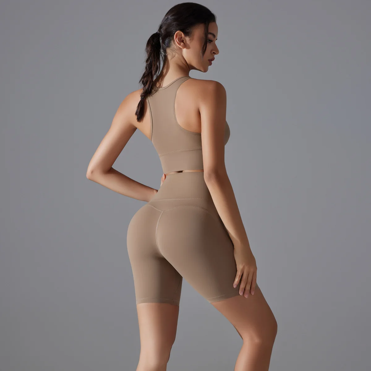 Two Pieces Racerback Gym Set Women Vest Short Workout Clothes Fitness Suit Sleeveless Set Active Wear Sportswear Sports Kit