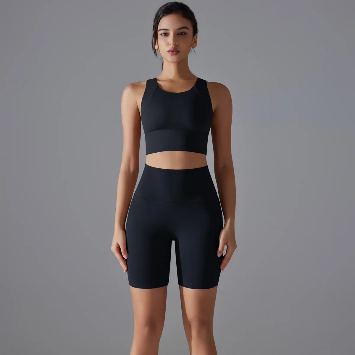 Two Pieces Racerback Gym Set Women Vest Short Workout Clothes Fitness Suit Sleeveless Set Active Wear Sportswear Sports Kit