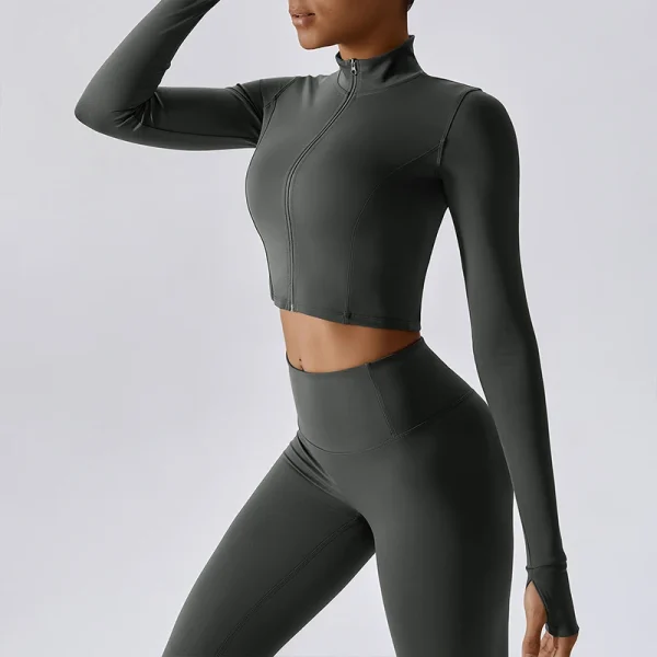 Yoga Jacket Running Sports Female SharkGym Zipper Tight Fitting Jacket Women Sportswear Windbreaker Men Women's Clothing Winter - Image 5