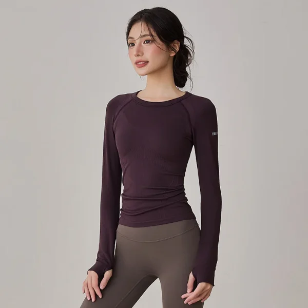 2025 New Women's Yoga Outfits Long Sleeve Tops Workout Clothes for Pilates Running Gym Fitness Spring Winter Sportswear T-shirt