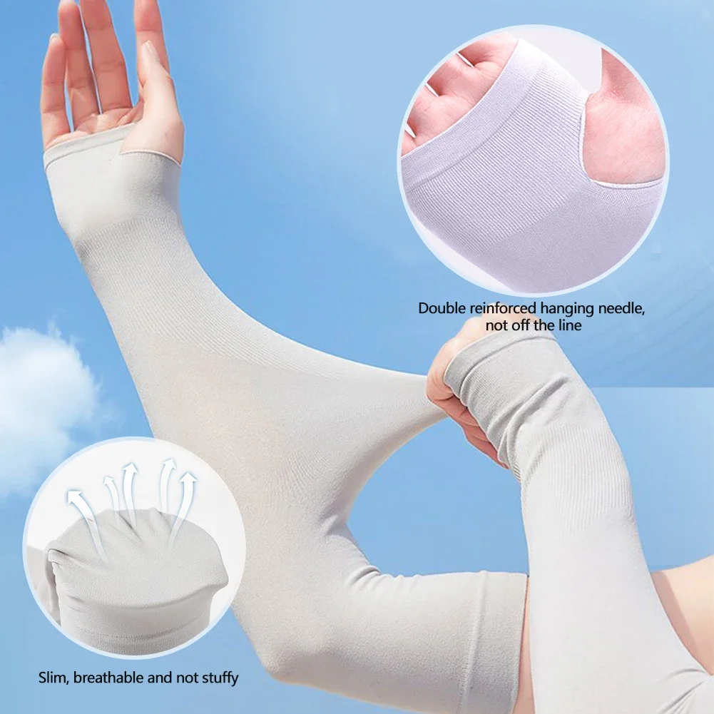 UPF50+ Arm Sleeves Ice Fabric Breathable Quick Dry Running Sportswear Sun UV Protection Long Arm Cover Cycling Arm Sleeves UPF50+ Arm Sleeves Ice Fabric Breathable Quick Dry Running Sportswear Sun UV Protection Long Arm Cover Cycling Arm Sleeves