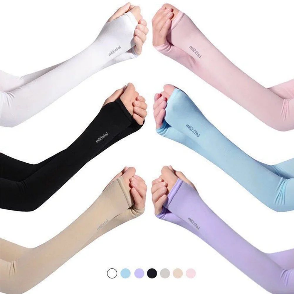 UPF50+ Arm Sleeves Ice Fabric Breathable Quick Dry Running Sportswear Sun UV Protection Long Arm Cover Cycling Arm Sleeves UPF50+ Arm Sleeves Ice Fabric Breathable Quick Dry Running Sportswear Sun UV Protection Long Arm Cover Cycling Arm Sleeves