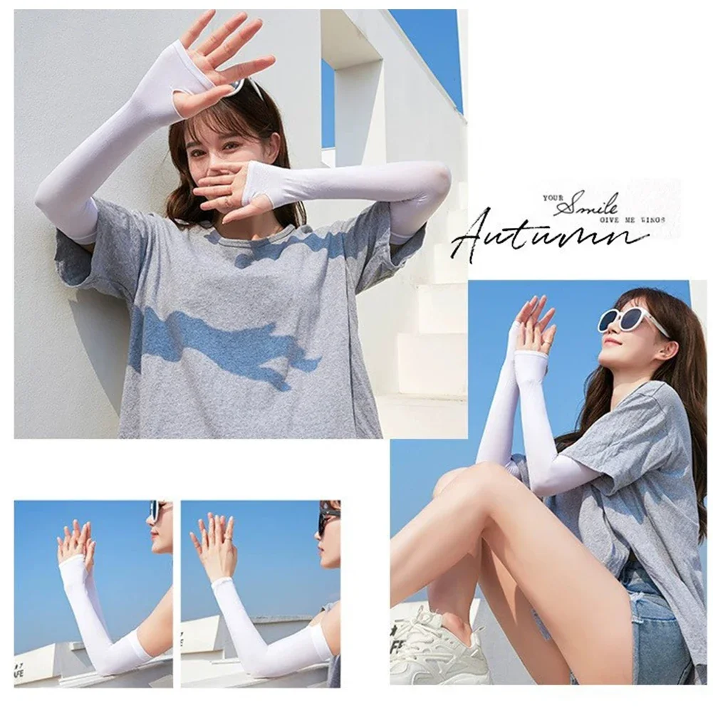 UPF50+ Arm Sleeves Ice Fabric Breathable Quick Dry Running Sportswear Sun UV Protection Long Arm Cover Cycling Arm Sleeves UPF50+ Arm Sleeves Ice Fabric Breathable Quick Dry Running Sportswear Sun UV Protection Long Arm Cover Cycling Arm Sleeves