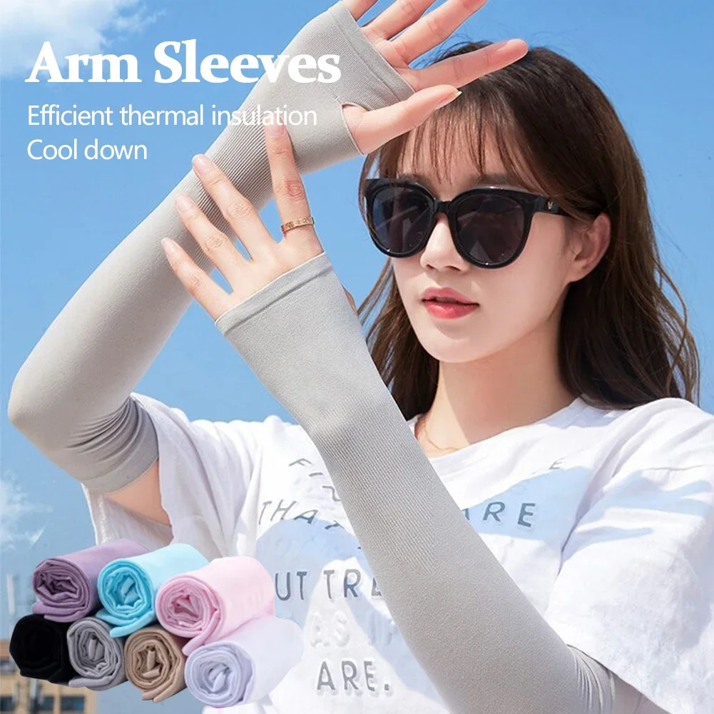 UPF50+ Arm Sleeves Ice Fabric Breathable Quick Dry Running Sportswear Sun UV Protection Long Arm Cover Cycling Arm Sleeves UPF50+ Arm Sleeves Ice Fabric Breathable Quick Dry Running Sportswear Sun UV Protection Long Arm Cover Cycling Arm Sleeves