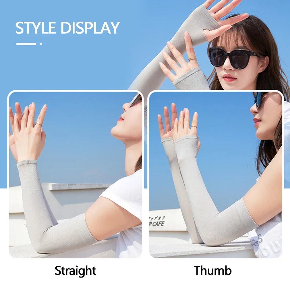 UPF50+ Arm Sleeves Ice Fabric Breathable Quick Dry Running Sportswear Sun UV Protection Long Arm Cover Cycling Arm Sleeves UPF50+ Arm Sleeves Ice Fabric Breathable Quick Dry Running Sportswear Sun UV Protection Long Arm Cover Cycling Arm Sleeves