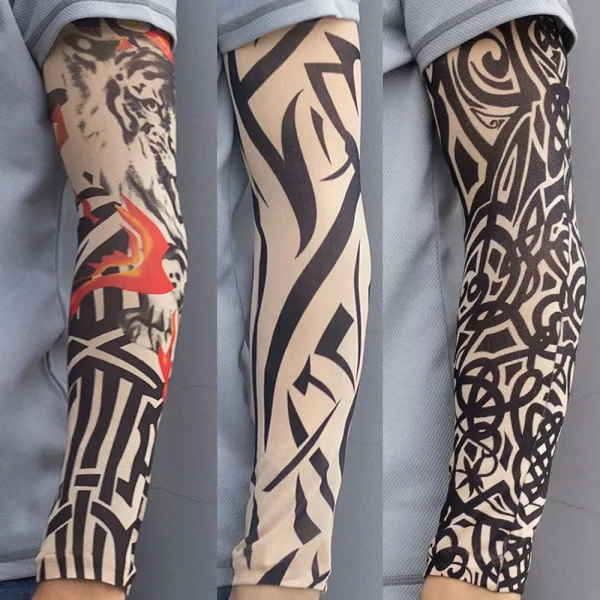 1Pcs Running Sportswear UV Protection Outdoor Sport Basketball Arm Cover Flower Arm Sleeves Tattoo Arm Sleeves Sun Protection - Image 3