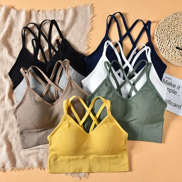 Sports Bra Sportswear Woman Gym Seamless Women's Underwear Yoga Workout Top Adjustable Shoulder Strap Inner Padded Vest Bralette