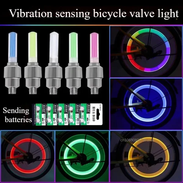 LED Light Valve Cap Bicycle Valve Light Accessories Tire Wheel Valve Cap for Modification Night Ride Tire Flash Gadgets 1pc - Image 2
