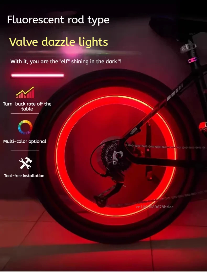 LED Light Valve Cap Bicycle Valve Light Accessories Tire Wheel Valve Cap for Modification Night Ride Tire Flash Gadgets 1pc