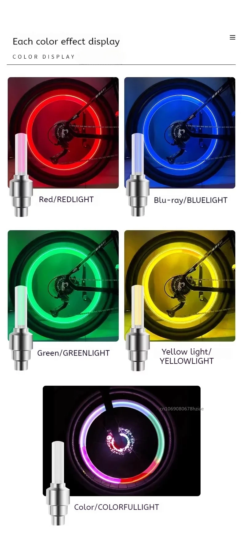 LED Light Valve Cap Bicycle Valve Light Accessories Tire Wheel Valve Cap for Modification Night Ride Tire Flash Gadgets 1pc
