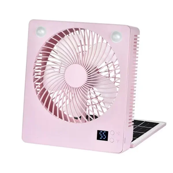 Solar Fan  4 COLOR Camping Gear Rechargeable Folding Quiet Cool Gadgets With LED Lights 3 Speeds Survival Gear For Home - Image 5