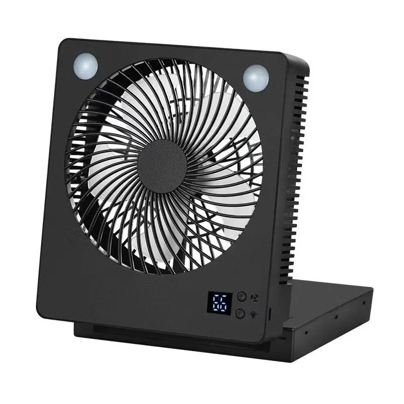 Solar Fan  4 COLOR Camping Gear Rechargeable Folding Quiet Cool Gadgets With LED Lights 3 Speeds Survival Gear For Home