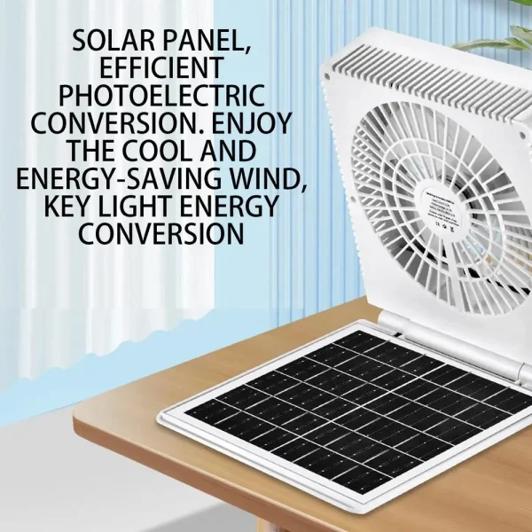 Solar Fan  4 COLOR Camping Gear Rechargeable Folding Quiet Cool Gadgets With LED Lights 3 Speeds Survival Gear For Home - Image 2