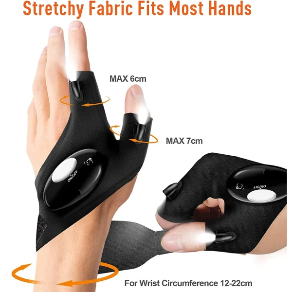 LED Flashlight Gloves  Cool Gadget Hands-Free Lights for Camping Fishing Repairing Fathers Day Christmas Birthday Gift - Image 2
