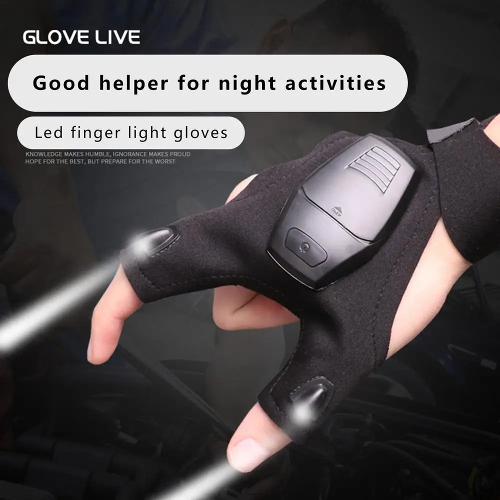 Rechargeable Led Flashlight Glove Gift for Dad Boyfriend Husband Lights Car Guy Cool Gadgets Tools for Fishing Camping Repair
