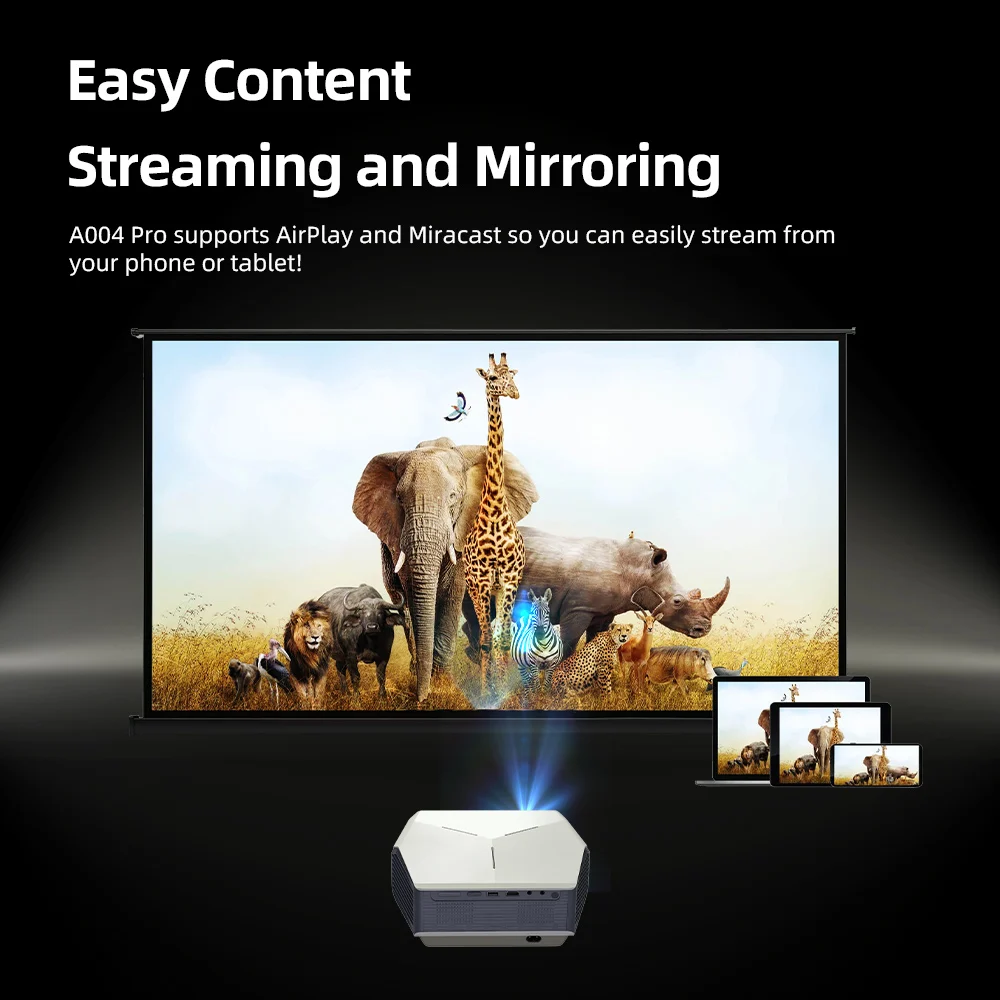 AUN A004 Pro Android Projector Portable Full HD Home Cinema 4K Movie Decode 1080P VideoProjector Electric Focus 3D MINI Theater AUN A004 Pro Android Projector Portable Full HD Home Cinema 4K Movie Decode 1080P VideoProjector Electric Focus 3D MINI Theater