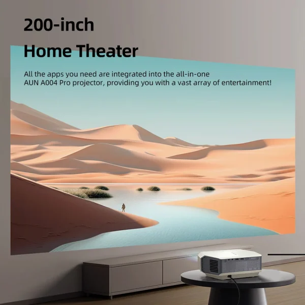 AUN A004 Pro Android Projector Portable Full HD Home Cinema 4K Movie Decode 1080P VideoProjector Electric Focus 3D MINI Theater - Image 2