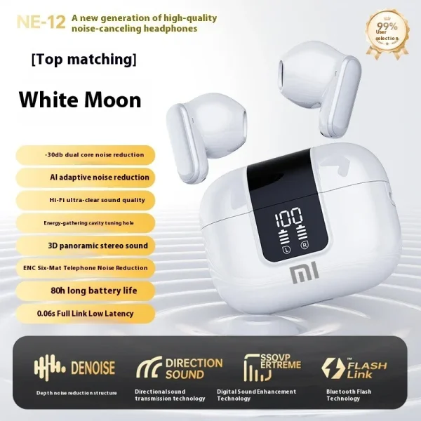 Original XIAOMI Pro13 Wireless Headphones Bluetooth Headset Charging Noise Reduction Earphones Led Display Game Earbuds With Mic - Image 5