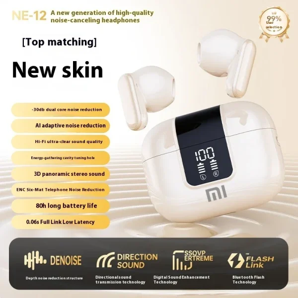 Original XIAOMI Pro13 Wireless Headphones Bluetooth Headset Charging Noise Reduction Earphones Led Display Game Earbuds With Mic - Image 4