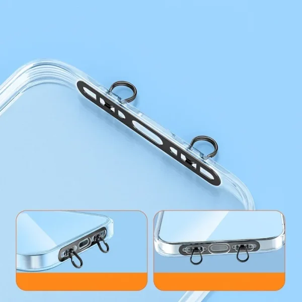 New Ultra-thin Metal Phone Lanyard Gasket Patch Stainless Steel Sturdy Hanging Cord Clips Cellphone Safety Connecter Accessories - Image 4