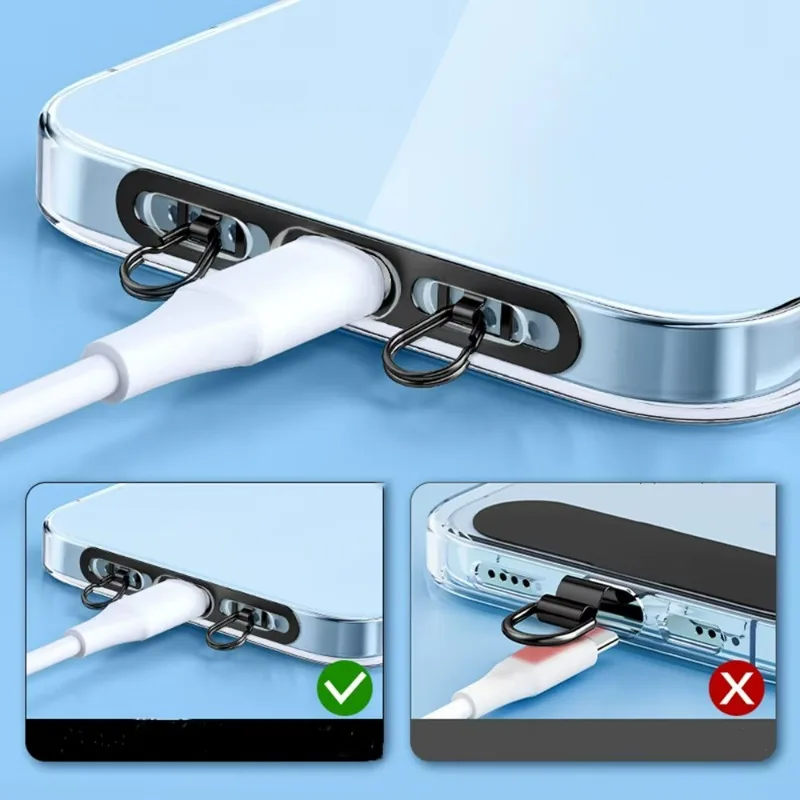 New Ultra-thin Metal Phone Lanyard Gasket Patch Stainless Steel Sturdy Hanging Cord Clips Cellphone Safety Connecter Accessories