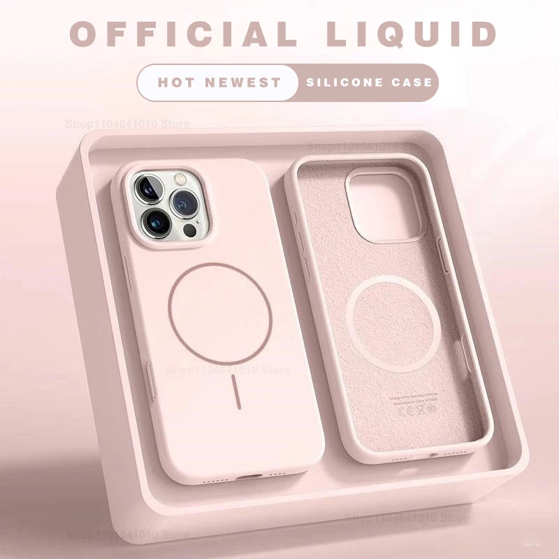 Magnetic Phone Case For iPhone 15 14 16 Plus 11 12 13 16 Pro Shockproof Silicone Cover Magsafe Wireless Charge Phone Accessories Magnetic Phone Case For iPhone 15 14 16 Plus 11 12 13 16 Pro Shockproof Silicone Cover Magsafe Wireless Charge Phone Accessories