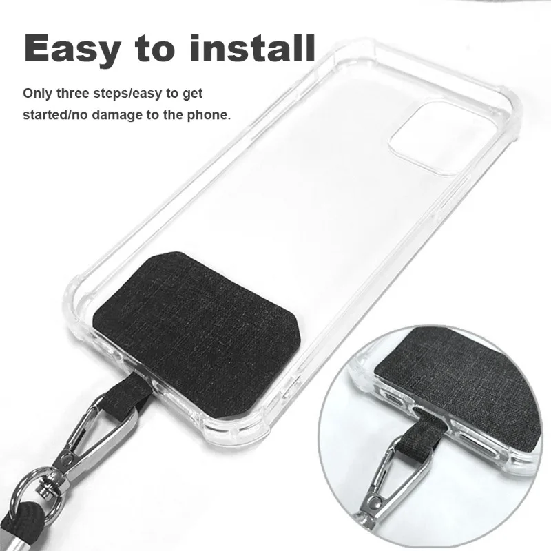 Universal Phone Lanyard with Patch Adjustable Mobile Phone Hanging Rope Neck Straps Anti-lost Lanyards Cell Phone Accessories