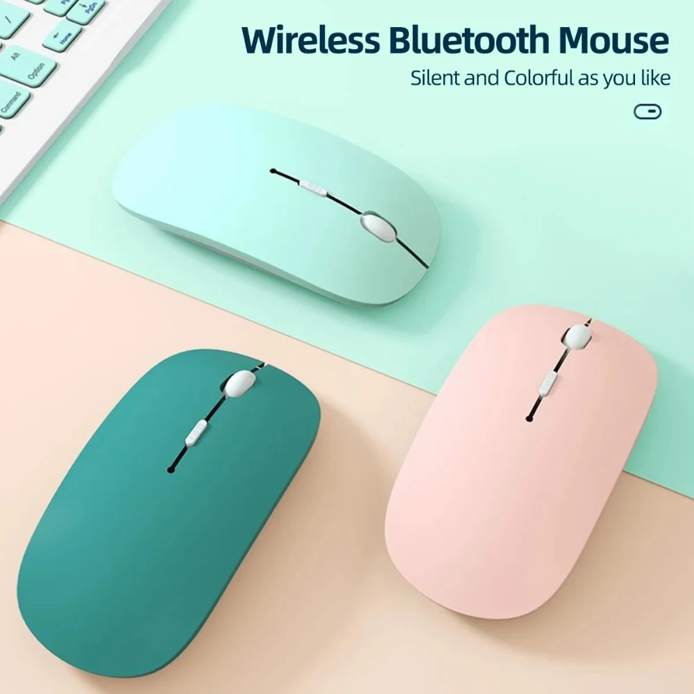 Bluetooth Silent Mouse Universal Optical Mouse Wireless For Ipad Computer Laptop Mice Noiseless Marcaron Computer Accessories