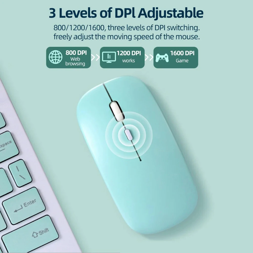 Bluetooth Silent Mouse Universal Optical Mouse Wireless For Ipad Computer Laptop Mice Noiseless Marcaron Computer Accessories