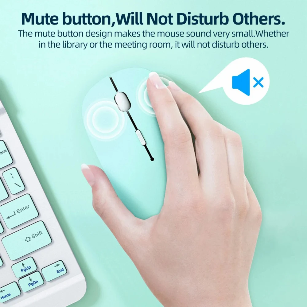 Bluetooth Silent Mouse Universal Optical Mouse Wireless For Ipad Computer Laptop Mice Noiseless Marcaron Computer Accessories