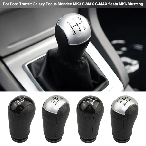 5 6 Speed Car MT Gear Stick Shift Knob For Ford Transit Galaxy Focus Mondeo MK3 S-MAX C-MAX fiesta MK6 Mustang Automobiles Parts - Image 2