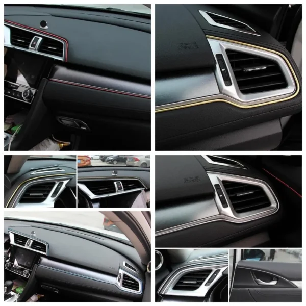 1pc 5m PVC Car Dashboard Decorative StripS Console Speaker Gap Bright Strip Modified Rubber Strip  Air Outlet Stable Armrest Box - Image 5